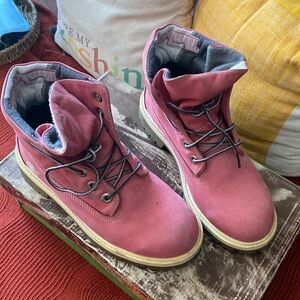 Pink timberland boots
